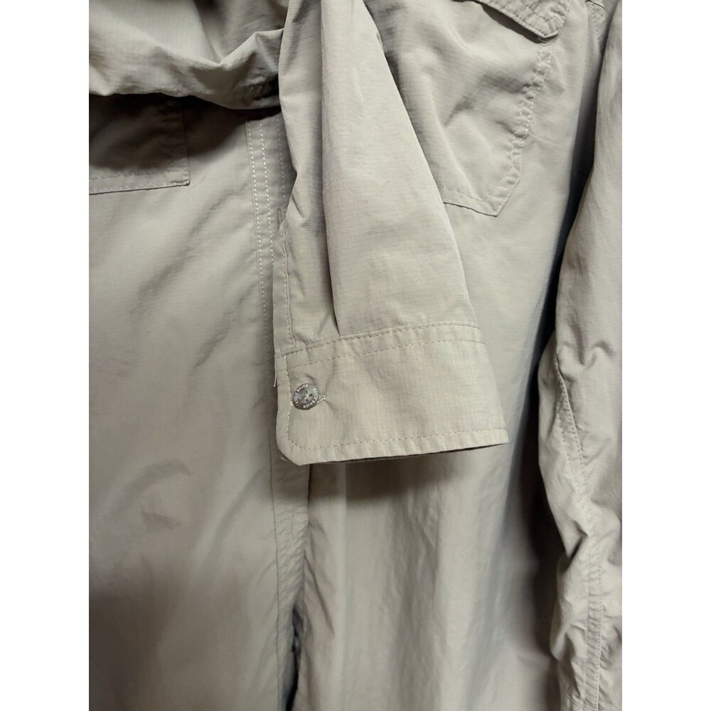 Eddie Bauer Women’s XL Beige Outdoor Nylon Buttondown Long Sleeve Shirt - Picture 5 of 12